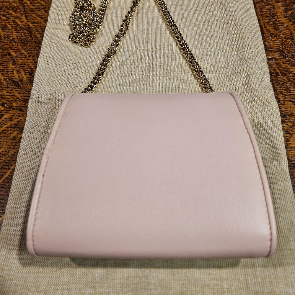Gucci Blush Pink Leather Mini Crossbody with Gold GG Chain - Picture 7 of 12